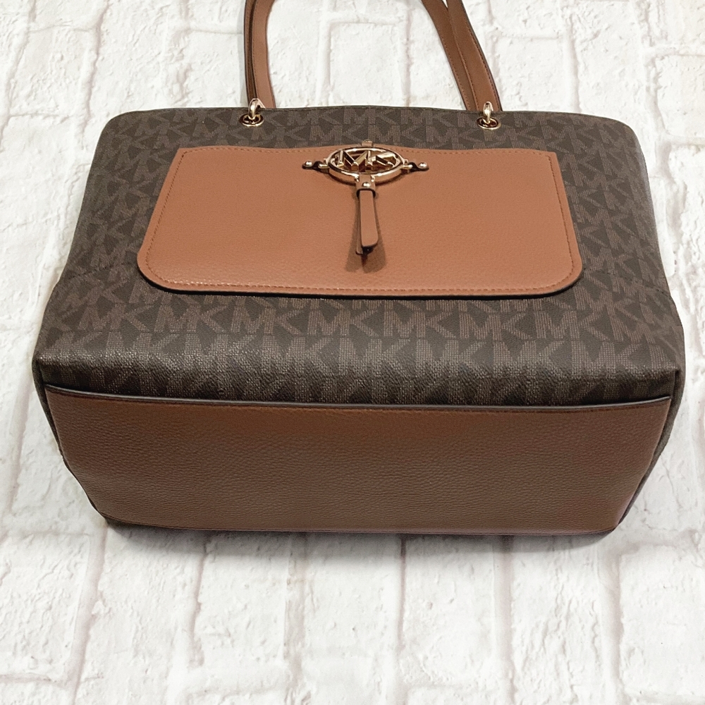 LAST 1❗️MICHAEL KORS Amy Large Tote In Brown/Luggage Color Retails $358 - Picture 8 of 12
